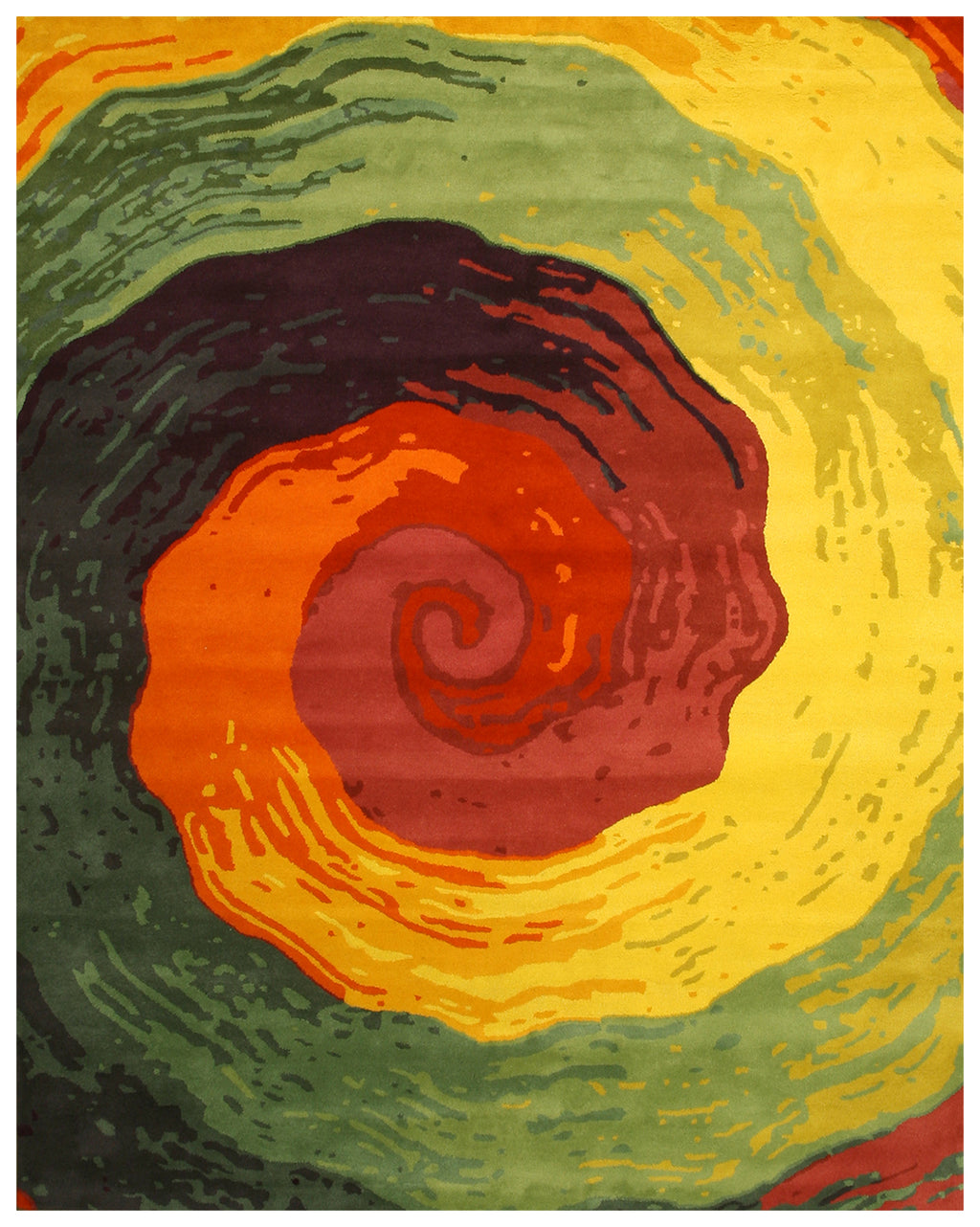 EORC Hand-tufted Wool Multicolored Contemporary Abstract Cowabunga Rug