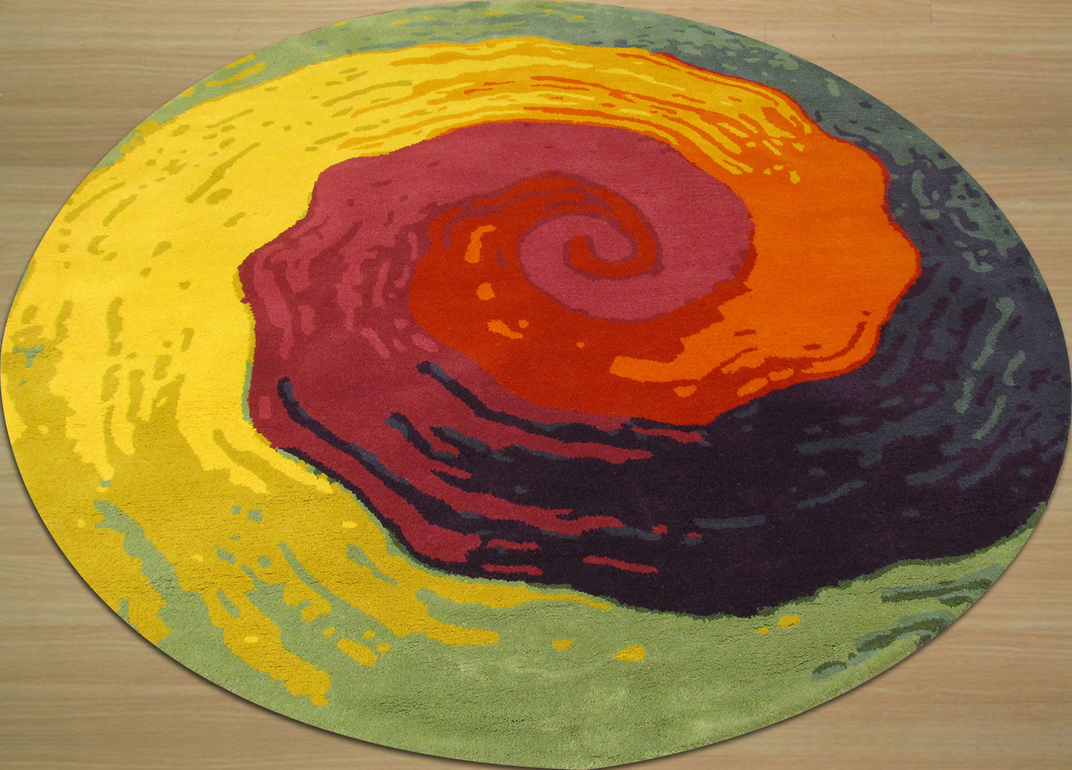 EORC Hand-tufted Wool Multicolored Contemporary Abstract Cowabunga Rug