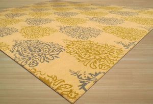 EORC Hand-tufted Wool Ivory Transitional Abstract Royal Paisley Rug