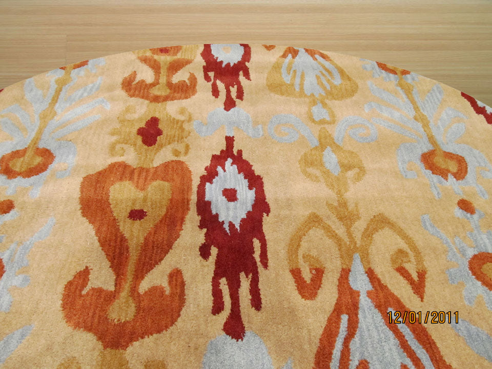 EORC Hand-tufted Wool Beige Transitional Abstract Ikat Rug