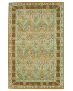 EORC Hand-tufted Wool Green Traditional Floral Morgan Rug