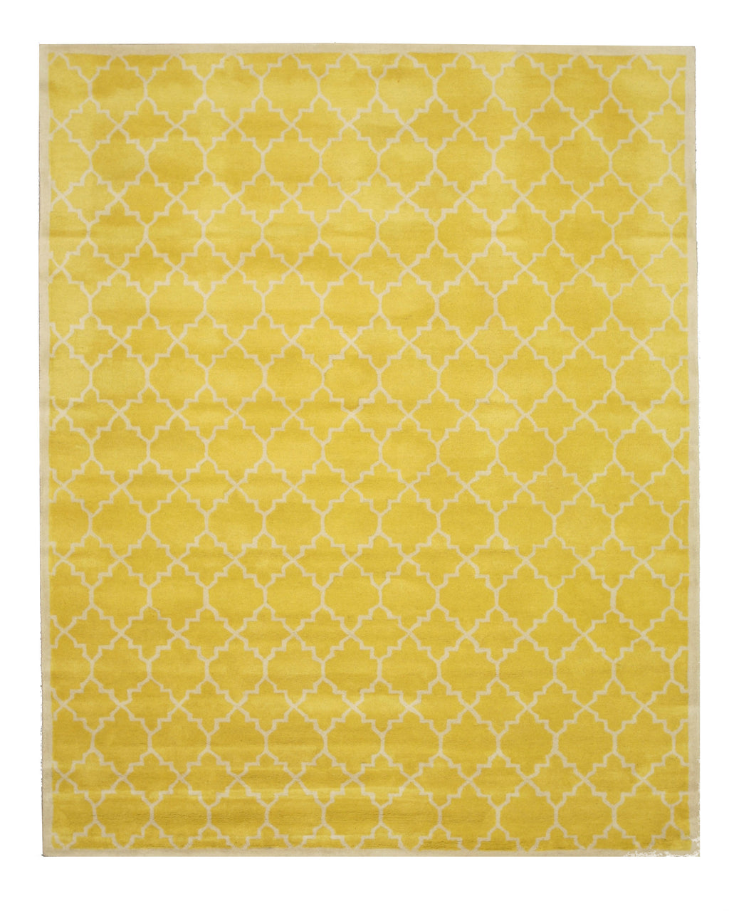 EORC Hand-tufted Wool Yellow Transitional Moroccan Moroccan Rug