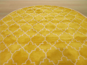 EORC Hand-tufted Wool Yellow Transitional Moroccan Moroccan Rug
