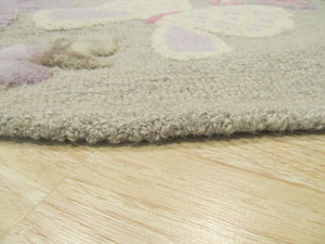 EORC Hand-tufted Wool Gray Transitional Animal Kid's Butterfly Rug