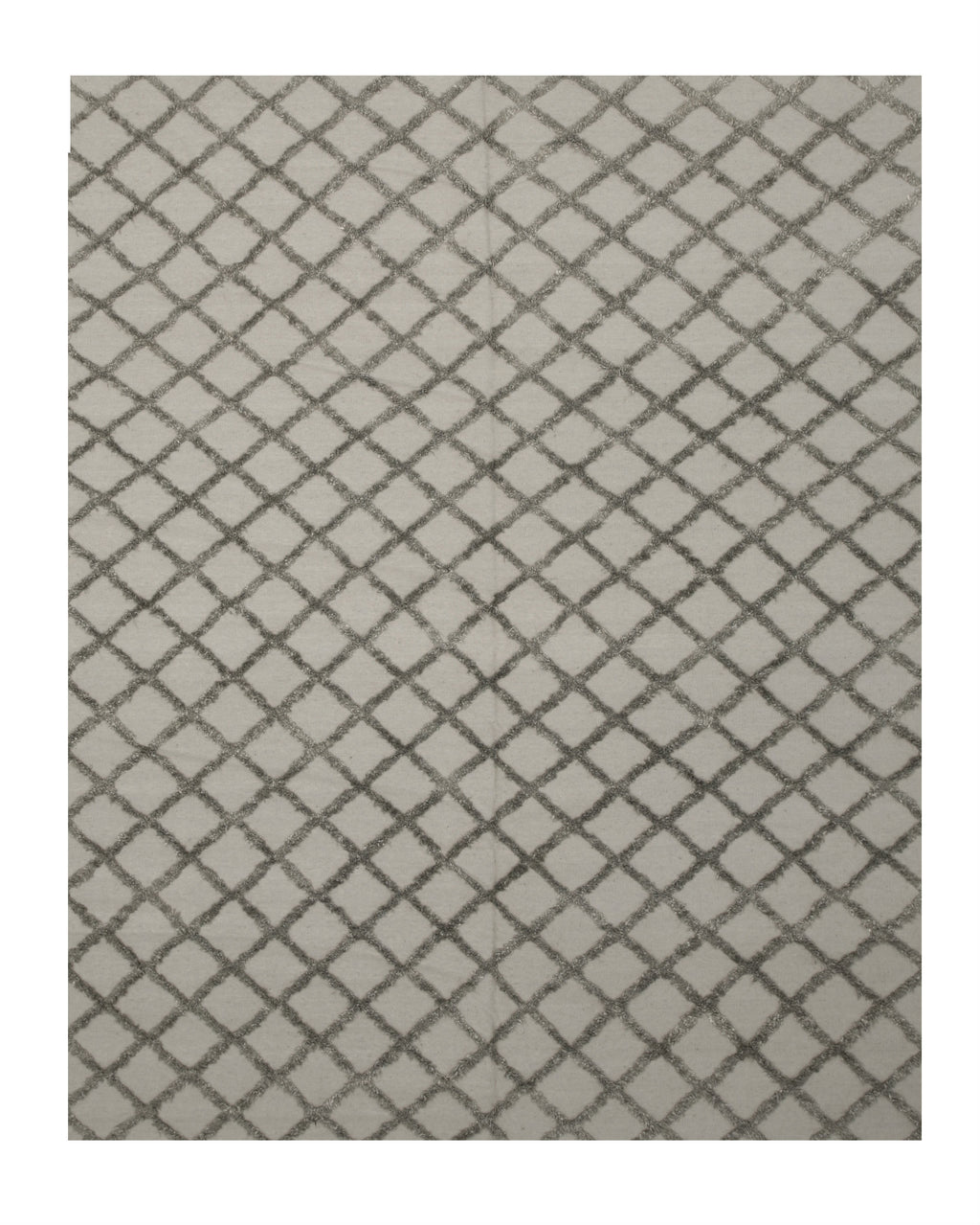 EORC Handwoven Wool & Viscose Silver Transitional Trellis Marakesh Trellis Rug