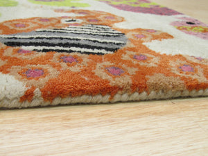 EORC Hand-tufted Wool Ivory Transitional Kid's Kid's Elephant Rug