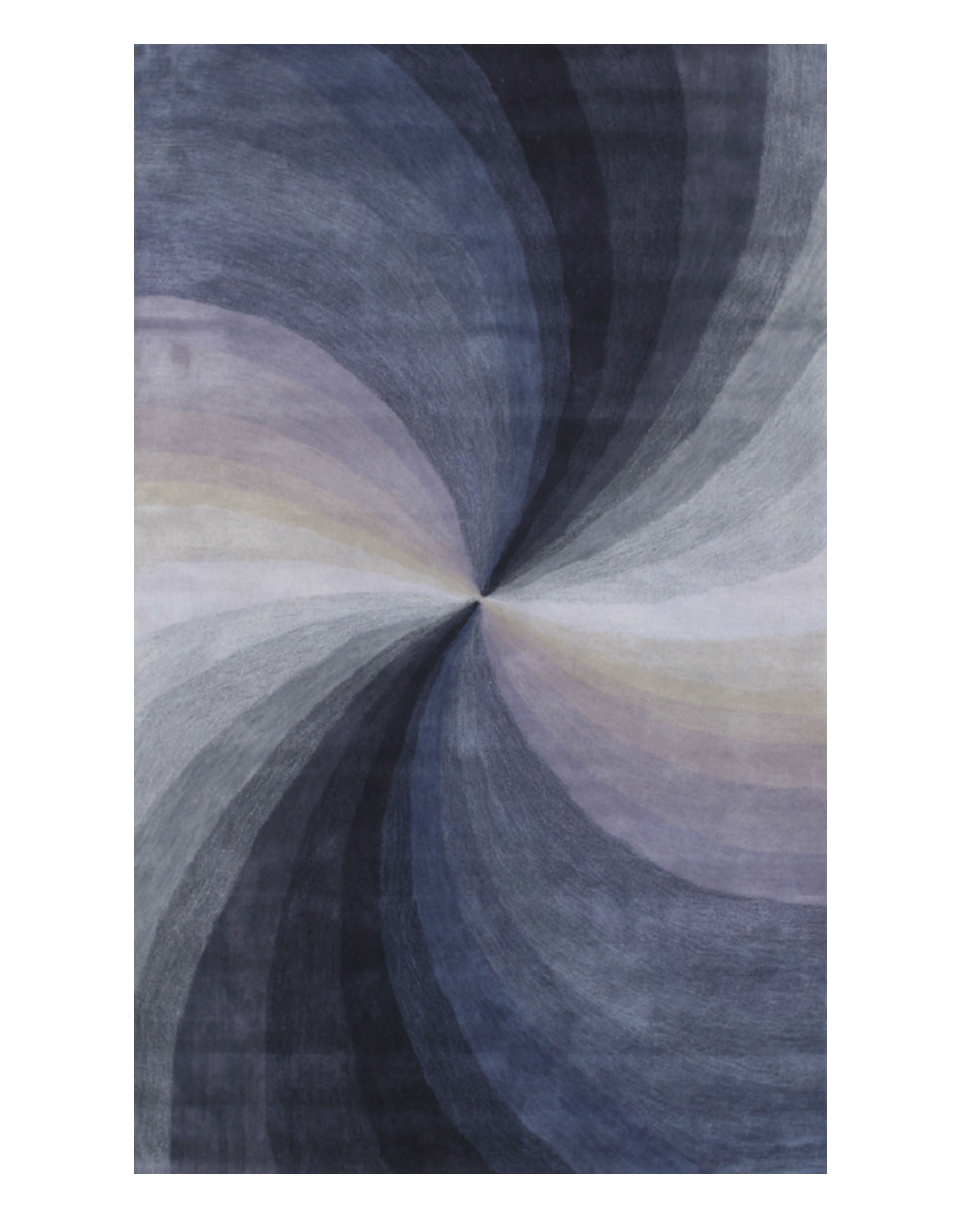 EORC Hand-tufted Wool Blue Contemporary Abstract Swirl Rug