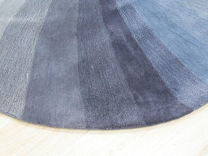EORC Hand-tufted Wool Blue Contemporary Abstract Swirl Rug
