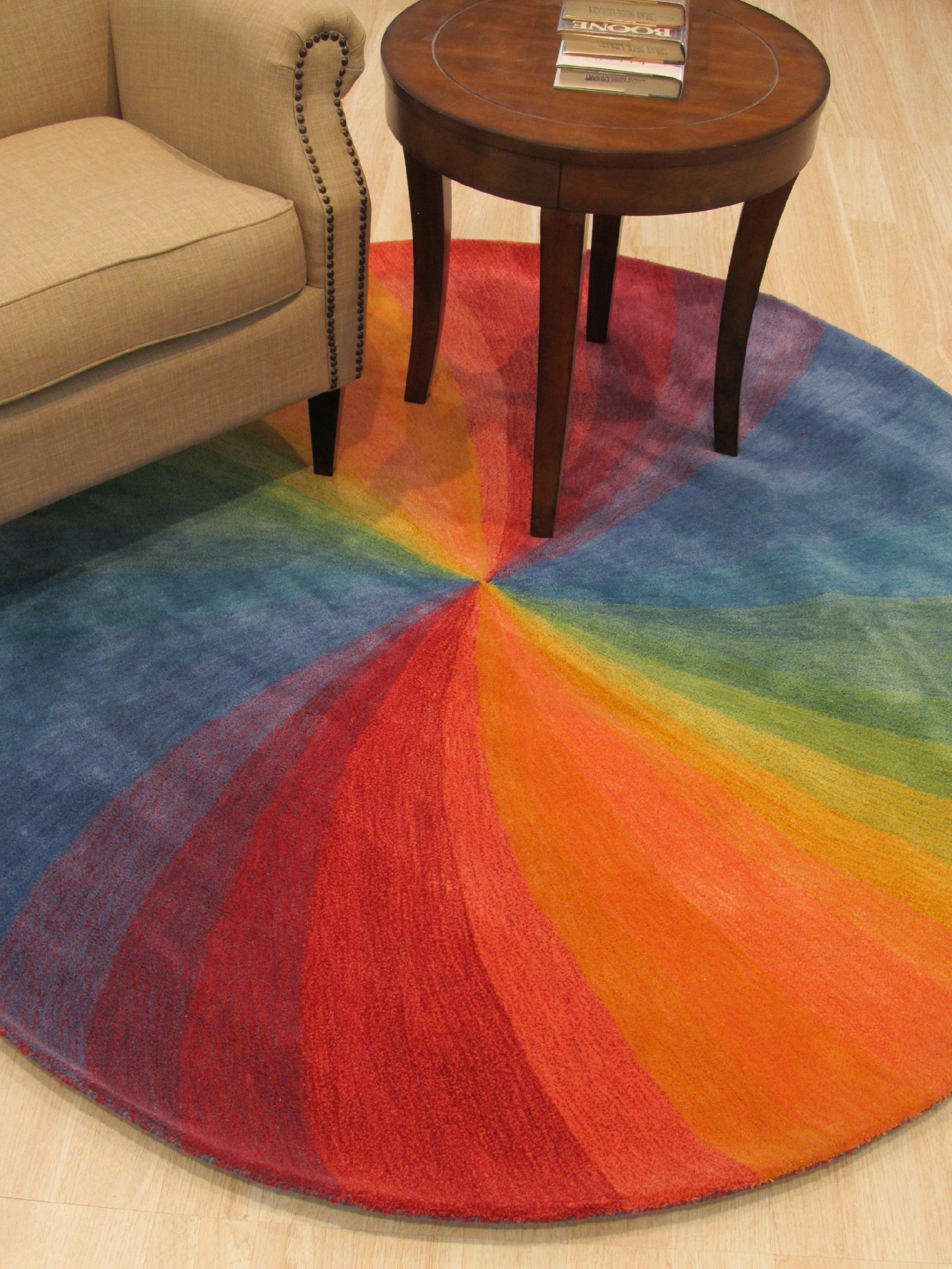 EORC Hand-tufted Wool Lollipop Contemporary Abstract Swirl Rug