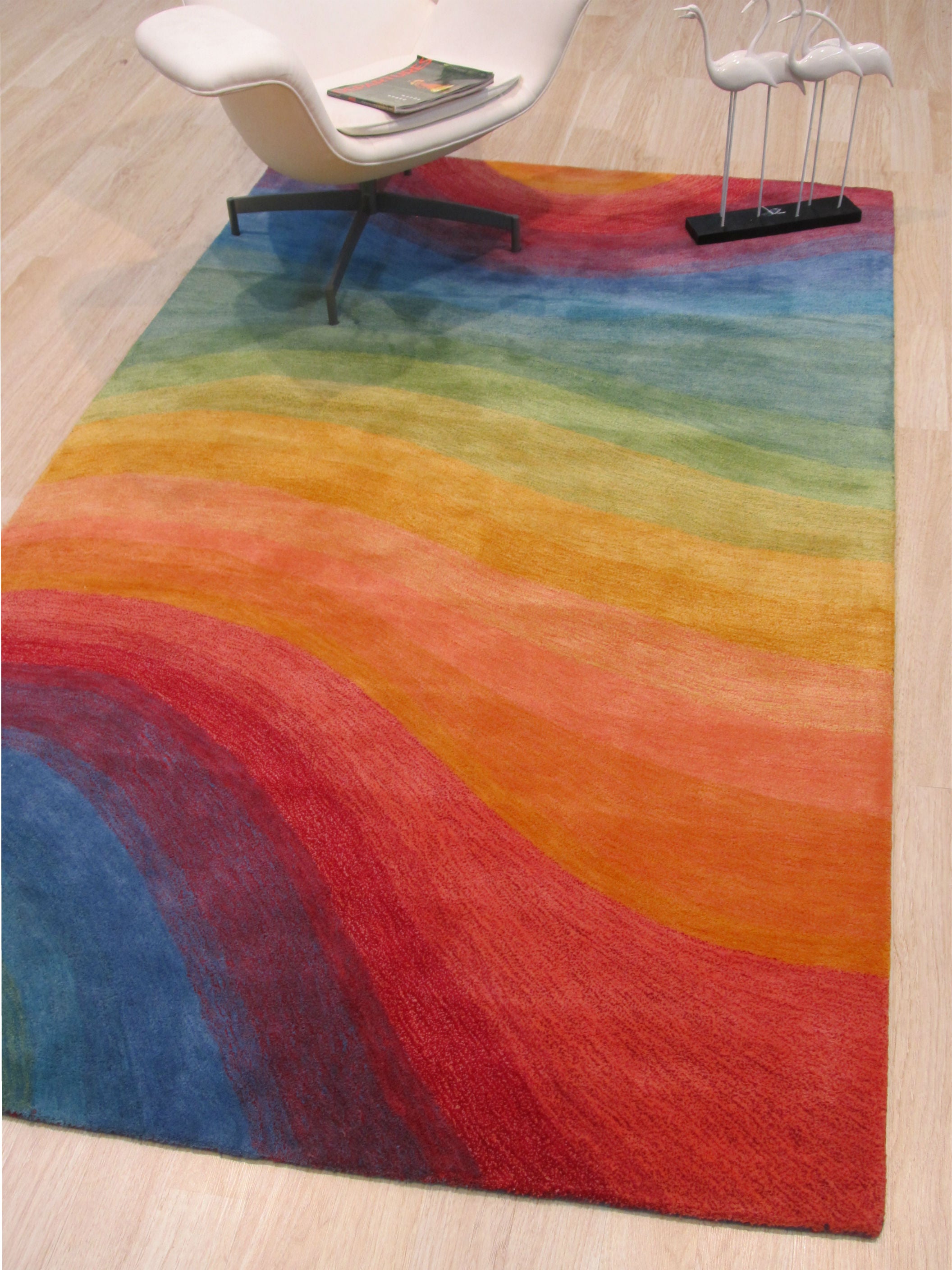 EORC Hand-tufted Wool Lollipop Contemporary Abstract Desertland Rug