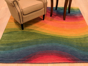 EORC Hand-tufted Wool Lollipop Contemporary Abstract Desertland Rug