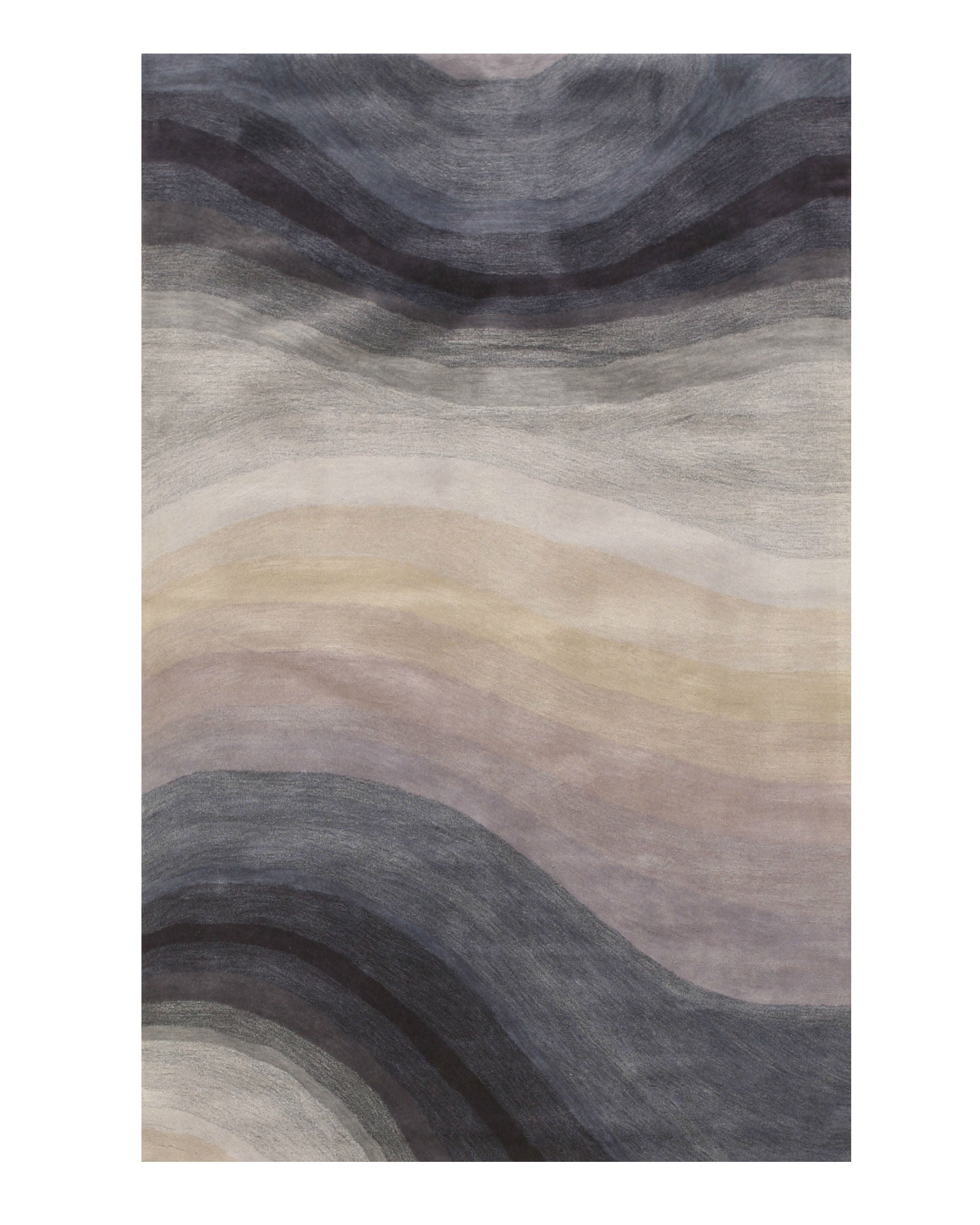 EORC Hand-tufted Wool Blue Contemporary Abstract Desertland Rug