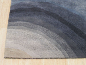 EORC Hand-tufted Wool Blue Contemporary Abstract Desertland Rug
