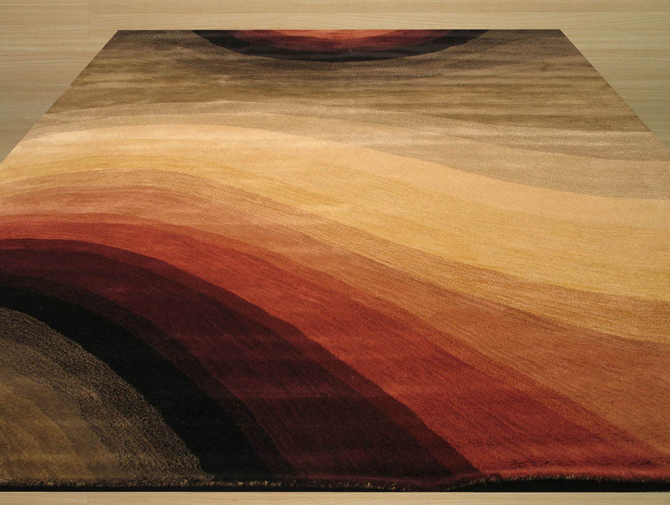 EORC Hand-tufted Wool Multicolored Contemporary Abstract Desertland Rug