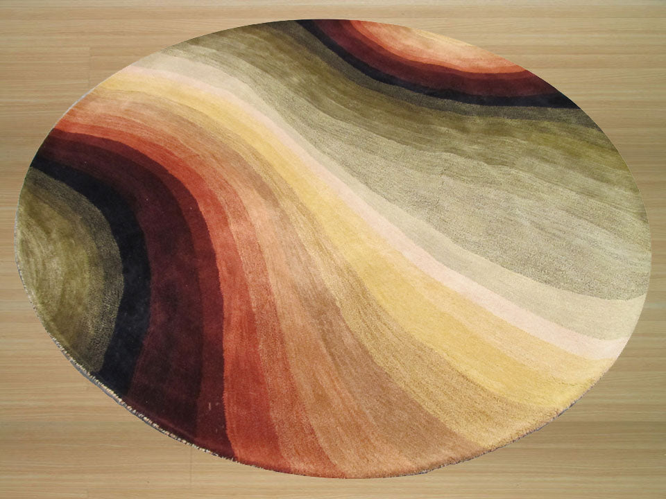 EORC Hand-tufted Wool Multicolored Contemporary Abstract Desertland Rug