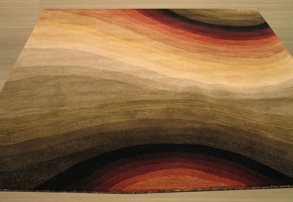 EORC Hand-tufted Wool Multicolored Contemporary Abstract Desertland Rug