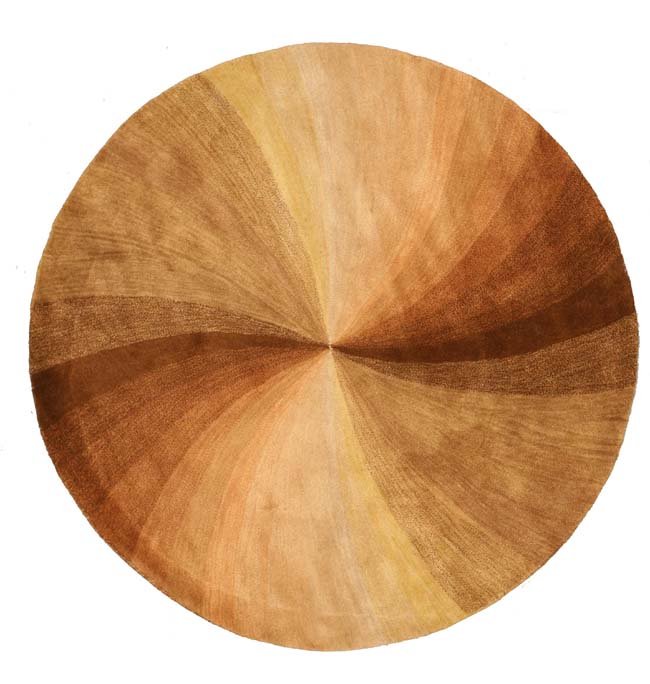 EORC Hand-tufted Wool Brown Contemporary Abstract Swirl Rug