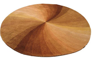 EORC Hand-tufted Wool Brown Contemporary Abstract Swirl Rug