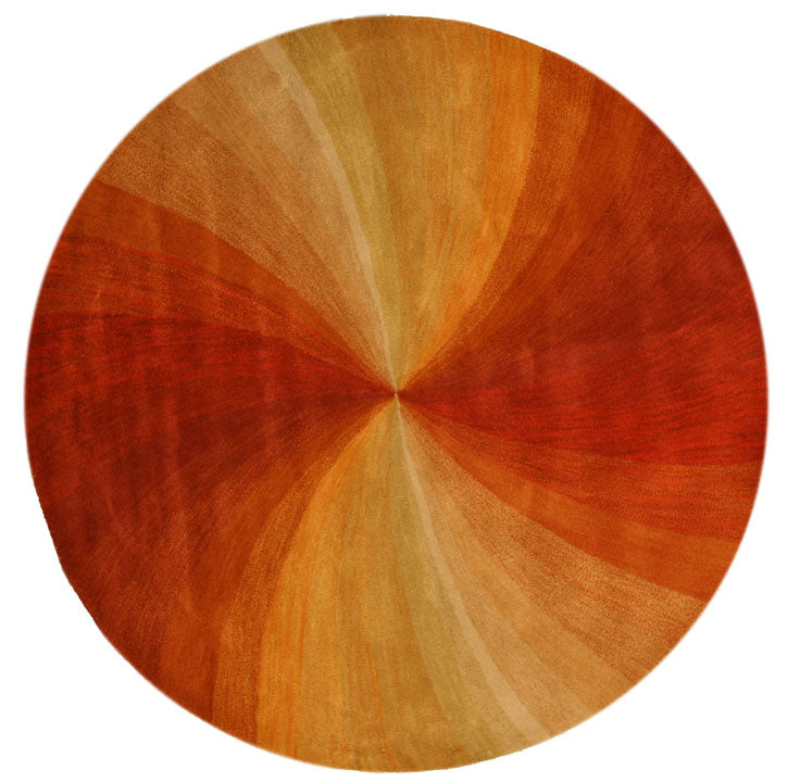EORC Hand-tufted Wool Orange Contemporary Abstract Swirl Rug