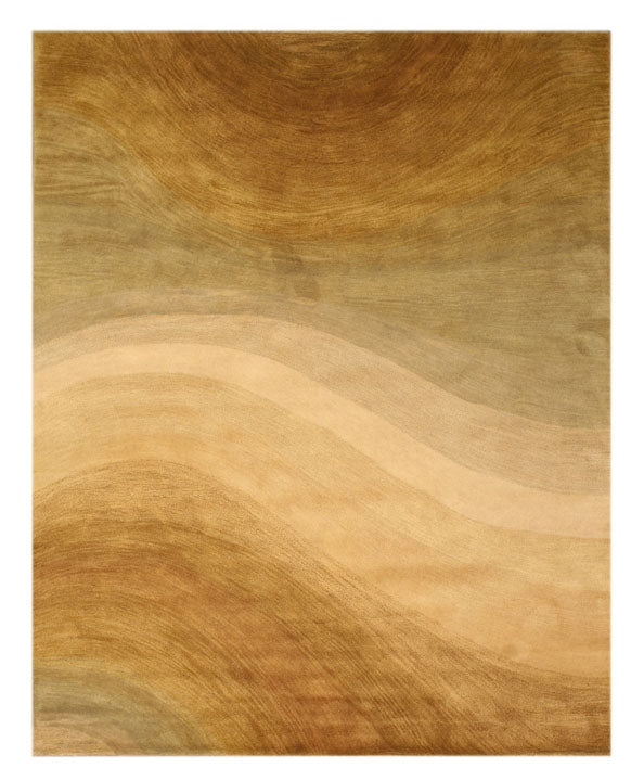 EORC Hand-tufted Wool Gold Contemporary Abstract Desertland Rug
