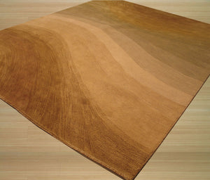 EORC Hand-tufted Wool Gold Contemporary Abstract Desertland Rug