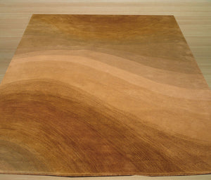 EORC Hand-tufted Wool Gold Contemporary Abstract Desertland Rug