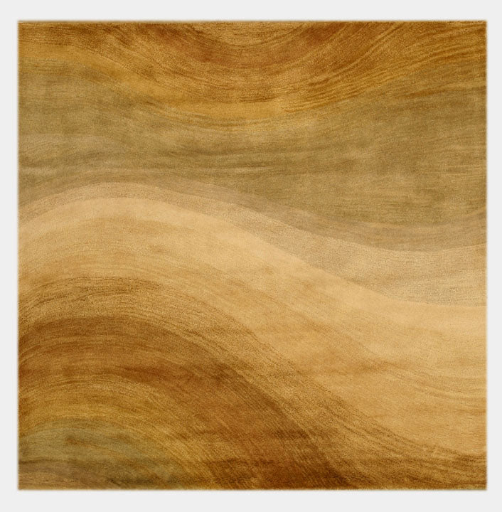 EORC Hand-tufted Wool Gold Contemporary Abstract Desertland Rug