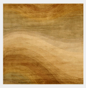 EORC Hand-tufted Wool Gold Contemporary Abstract Desertland Rug