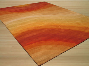 EORC Hand-tufted Wool Orange Contemporary Abstract Desertland Rug