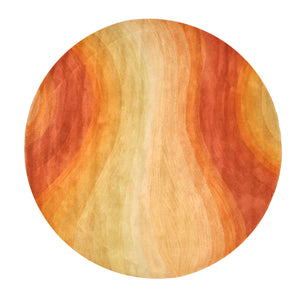 EORC Hand-tufted Wool Orange Contemporary Abstract Desertland Rug