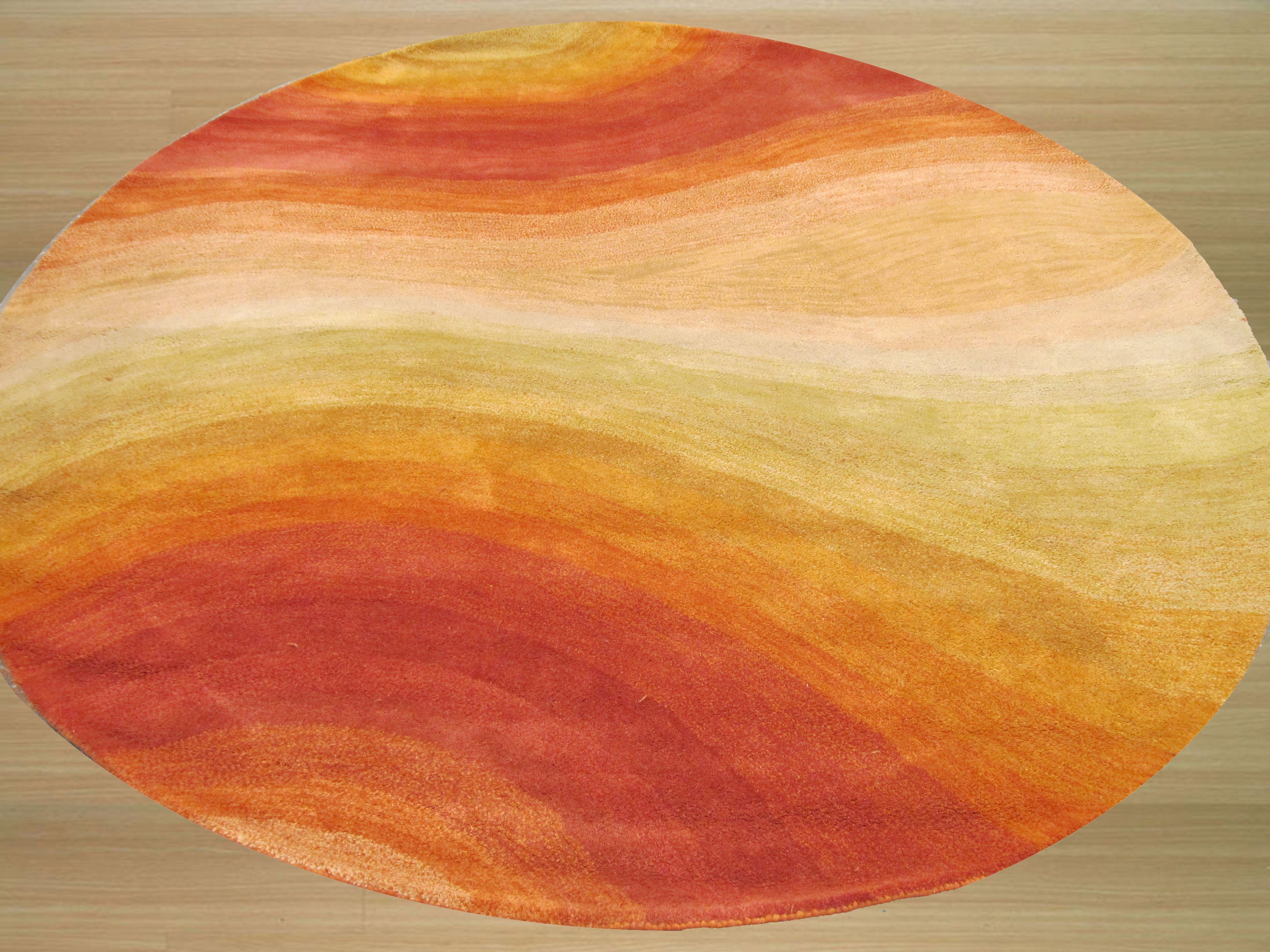 EORC Hand-tufted Wool Orange Contemporary Abstract Desertland Rug