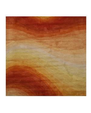EORC Hand-tufted Wool Orange Contemporary Abstract Desertland Rug