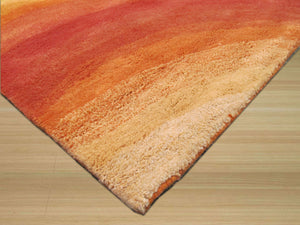 EORC Hand-tufted Wool Orange Contemporary Abstract Desertland Rug