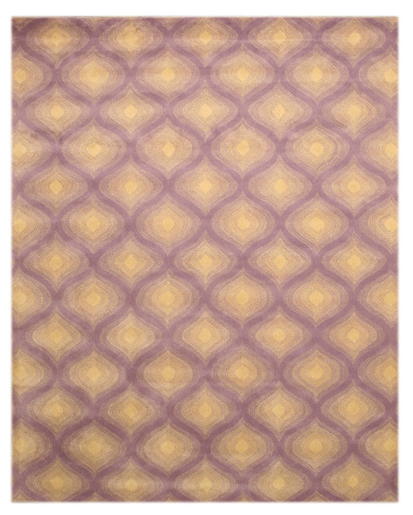EORC Hand-tufted Wool Purple Contemporary Paris Rug