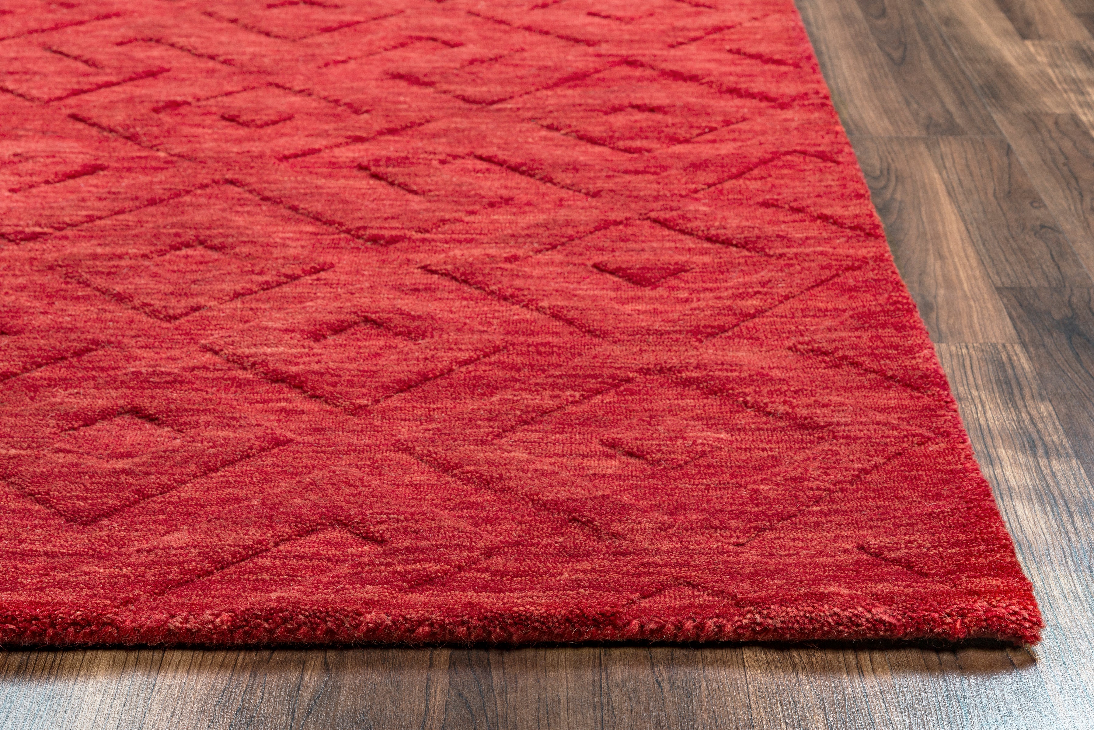 Rizzy Home Technique TC8289 Red Solid Area Rug