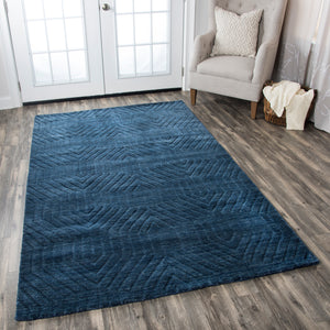 Rizzy Home Technique TC8576 Navy Solid Area Rug