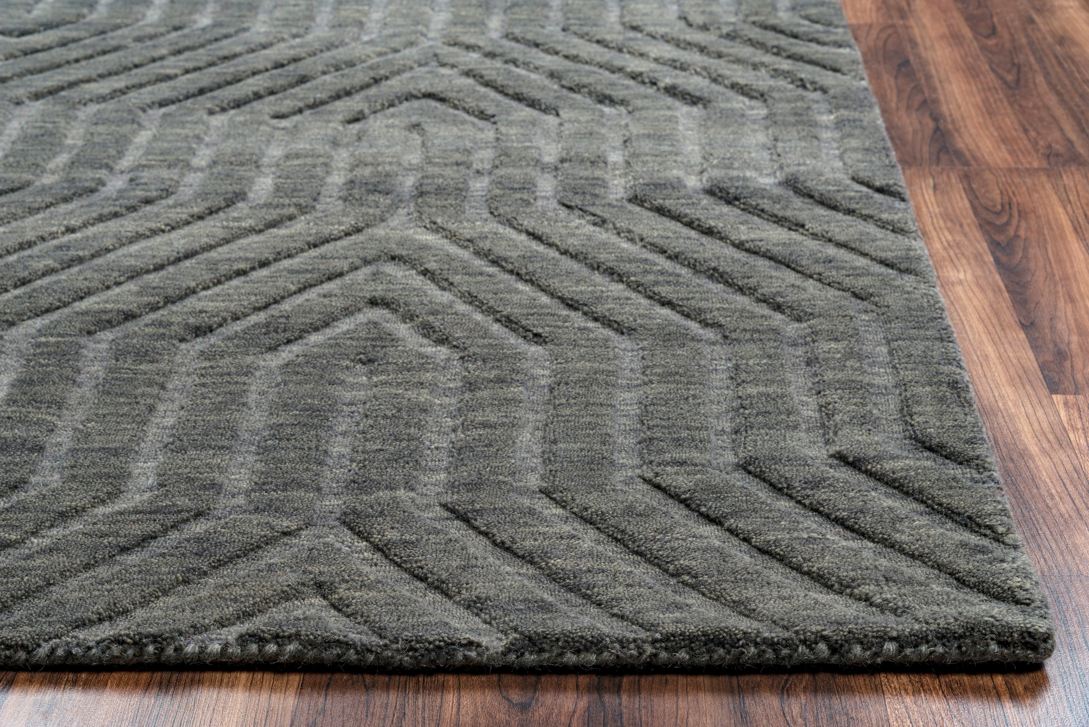 Rizzy Home Technique TC8578 Dark Gray Solid Area Rug