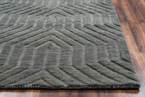 Rizzy Home Technique TC8578 Dark Gray Solid Area Rug