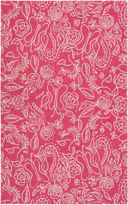 Surya Tic Tac Toe TCT6006 Pink/White Floral and Paisley Area Rug