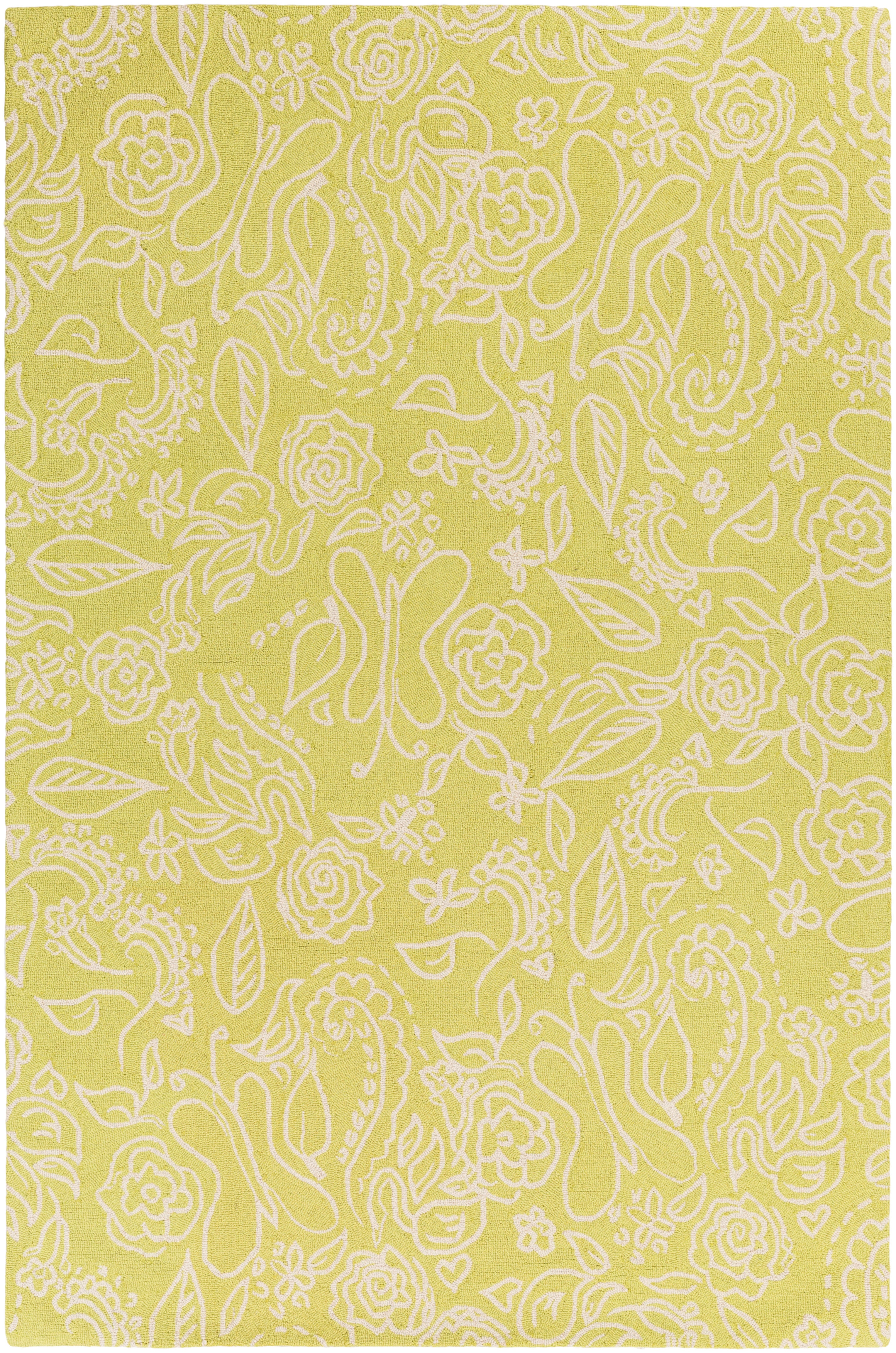 Surya Tic Tac Toe TCT6007 Green/Neutral Floral and Paisley Area Rug