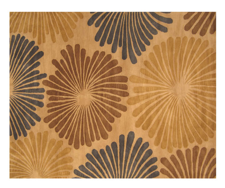 EORC Hand-tufted Wool Blue Transitional Timber Rug