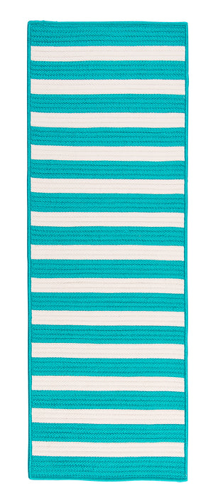 Colonial Mills Stripe It TR49 Turquoise Indoor/Outdoor Area Rug