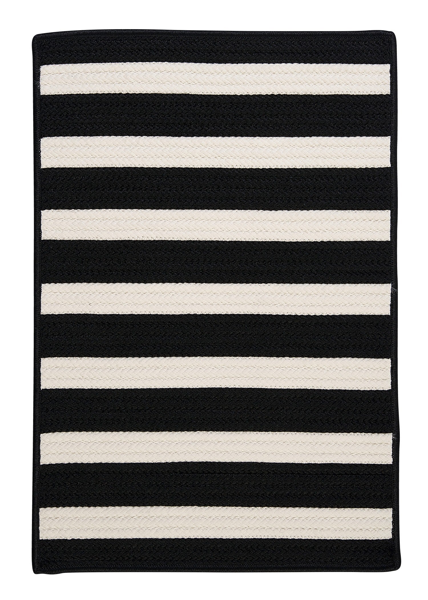Colonial Mills Stripe It TR89 Black White Indoor/Outdoor Area Rug