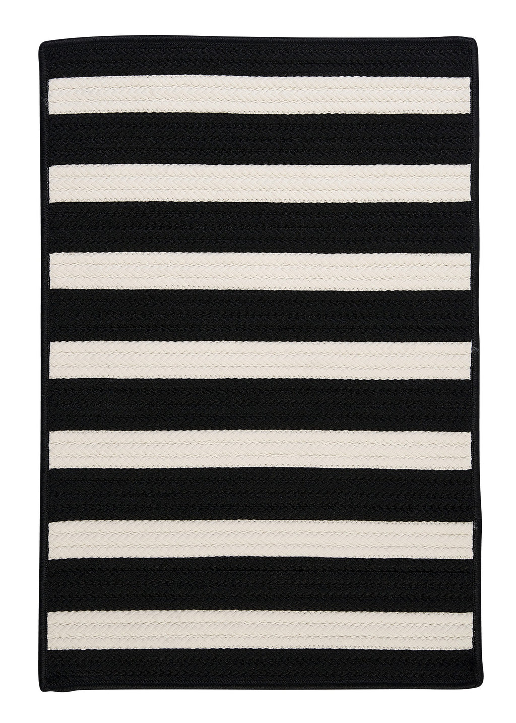 Colonial Mills Stripe It TR89 Black White Indoor/Outdoor Area Rug