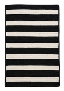 Colonial Mills Stripe It TR89 Black White Indoor/Outdoor Area Rug