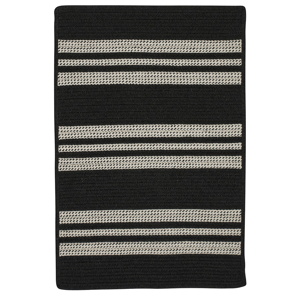 Colonial Mills Sunbrella Southport Stripe UH19 Black Sunbrella Area Rug