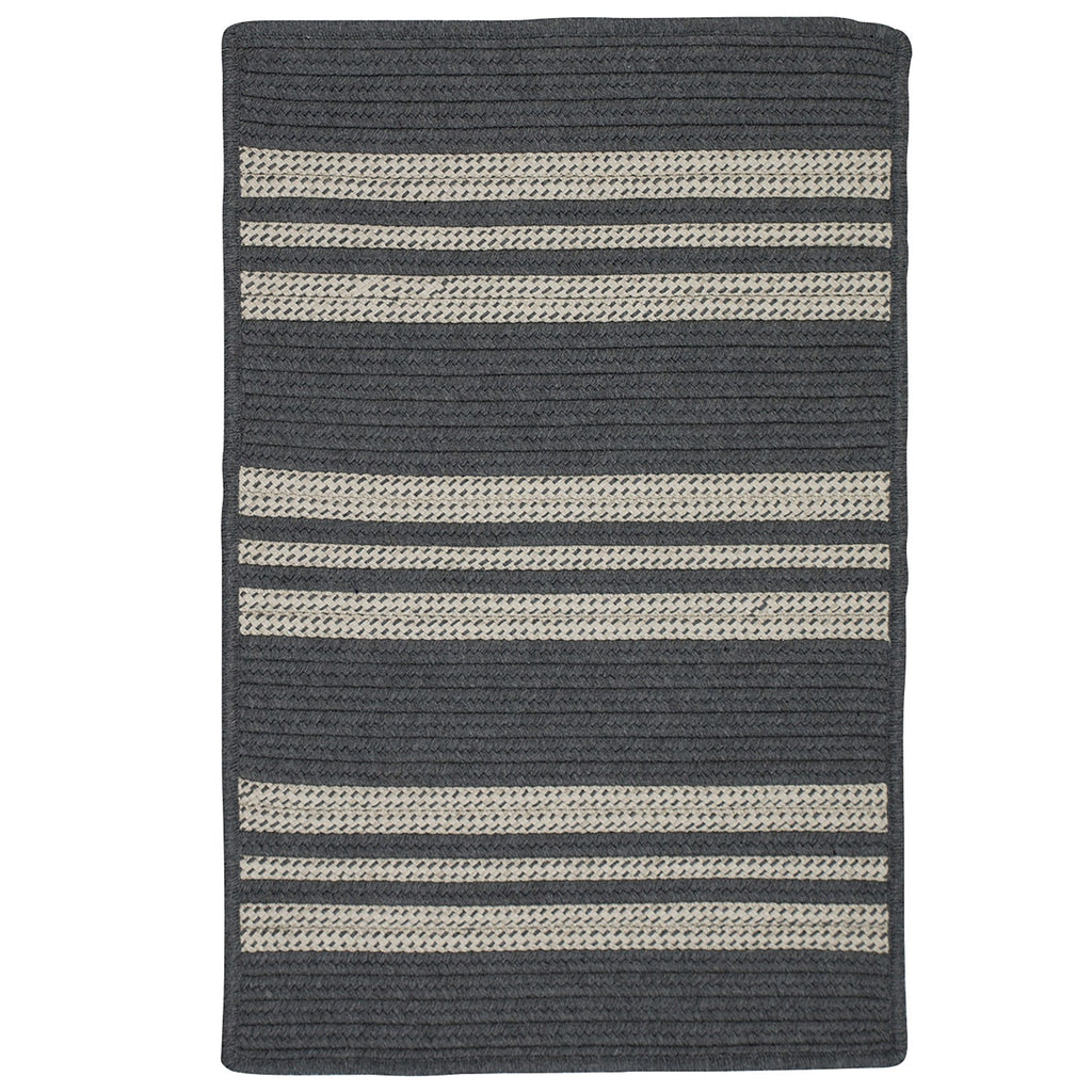 Colonial Mills Sunbrella Southport Stripe UH49 Granite Sunbrella Area Rug