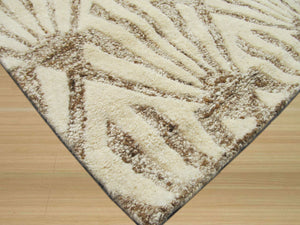 EORC Hand-tufted Wool & Viscose Ivory Transitional Trellis Montego Rug