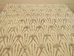 EORC Hand-tufted Wool & Viscose Ivory Transitional Trellis Montego Rug