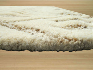 EORC Hand-tufted Wool & Viscose Ivory Transitional Trellis Montego Rug